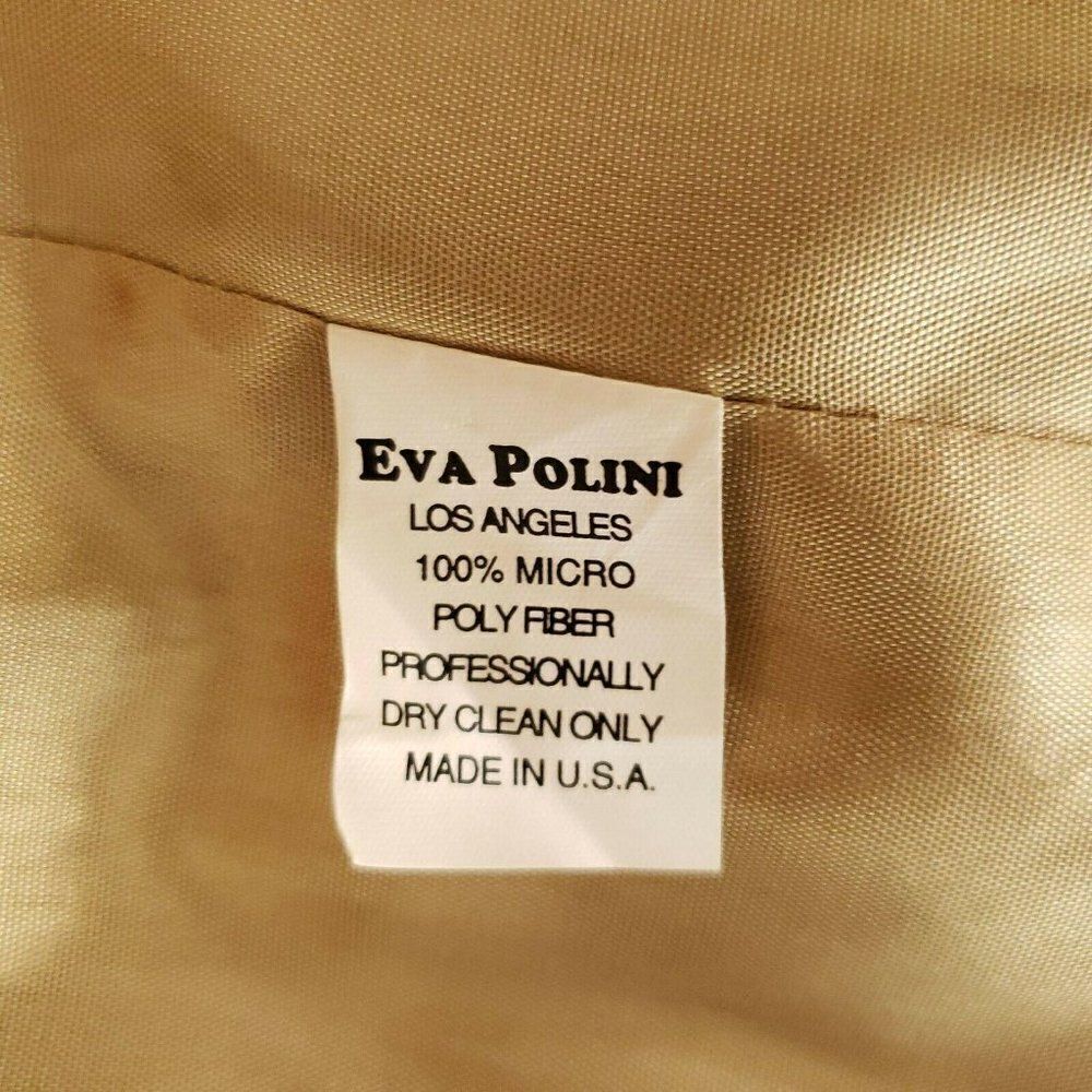 Vintage Eva Polini Full Length Belted Overcoat 10 Beige Black Check Made In USA - Picture 12 of 12